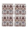 Folk Ornament Brown MDF (Set of 4) Table Coaster Reinvention factory