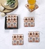Folk Ornament Brown MDF (Set of 6 ) Table Coasters