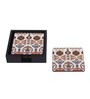Folk Ornament Brown MDF (Set of 6 ) Table Coasters