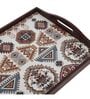 Folk Ornament Brown Teak Wood & MDF Serving Tray (Set of 3) Reinvention factory