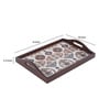 Folk Ornament Brown Teak Wood & MDF Serving Tray Reinvention factory