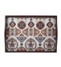 Folk Ornament Brown Teak Wood & MDF Serving Tray Reinvention factory