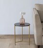 Fomin Metal End Table In Gold Finish With Porcelain Top