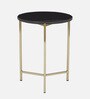 Fomin Metal End Table In Gold Finish With Porcelain Top
