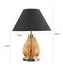 Claude Black Cotton Shade Night Lamp With Metal & Glass Base