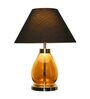 Claude Black Cotton Shade Night Lamp With Metal & Glass Base