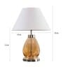 Damien White Cotton Shade Night Lamp With Metal & Glass Base