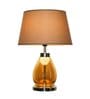 Hubble Beige Cotton Shade Night Lamp With Metal & Glass Base