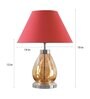 Deigo Maroon Cotton Shade Night Lamp With Metal & Glass Base