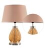Hubble Beige Cotton Shade Night Lamp With Metal & Glass Base