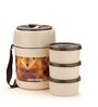 Foody Plus Brown Plastic   Thermoware Lunch Box  ( Set Of  3 Container )
