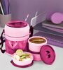 Foody Plus Pink Plastic   Thermoware Lunch Box  ( Set Of  2 Container )