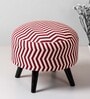 Crest Jacquard Seating Stools in Maroon & White Color