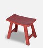 Foot Stool In Vintage Red Finish