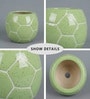 Green Football Design Ceramic Pot for Indoor & Outdoor Plants