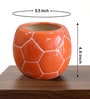Orange Football Design Ceramic Pot for Indoor & Outdoor Plants
