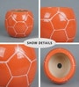 Orange Football Design Ceramic Pot for Indoor & Outdoor Plants