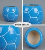 Blue Football Design Ceramic Pot for Indoor & Outdoor Plants