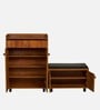 FootFit 20-Pairs Shoe Cabinet In Tan Finish With Seating