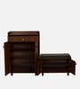 FootFit 20-Pairs Shoe Cabinet In Walnut Finish With Seating