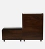 FootFit 20-Pairs Shoe Cabinet In Walnut Finish With Seating