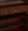 FootFit 20-Pairs Shoe Cabinet In Walnut Finish With Seating