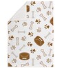 Footprint- Large White & Brown Fabric Dog Blanket