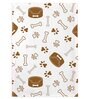 Footprint- Large White & Brown Fabric Dog Blanket