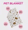 Footprint- Large White & Brown Fabric Dog Blanket