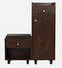 Footsie 12-Pairs Shoe Cabinet In Classic Walnut Finish With Seating