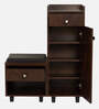 Footsie 12-Pairs Shoe Cabinet In Classic Walnut Finish With Seating