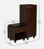 Footsie 12-Pairs Shoe Cabinet In Classic Walnut Finish With Seating