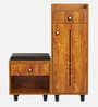 Footsie 12-Pairs Shoe Cabinet In Tan Finish With Seating