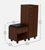 Footsie 12-Pairs Shoe Cabinet In Walnut Finish With Seating