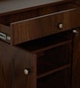 Footsie 16-Pairs Shoe Cabinet In Classic Walnut Finish With Seating