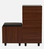 Footsie 16-Pairs Shoe Cabinet In Classic Walnut Finish With Seating