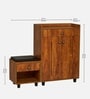 Footsie 16-Pairs Shoe Cabinet In Tan Finish With Seating