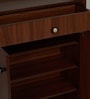 Footsie 16-Pairs Shoe Cabinet In Walnut Finish With Seating