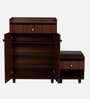 Footsie 16-Pairs Shoe Cabinet In Walnut Finish With Seating