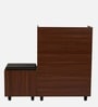 Footsie 16-Pairs Shoe Cabinet In Walnut Finish With Seating