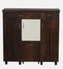 Footsie 20-Pairs Shoe Cabinet In Classic Walnut Finish With Seating