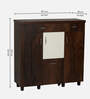 Footsie 20-Pairs Shoe Cabinet In Classic Walnut Finish With Seating
