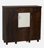 Footsie 20-Pairs Shoe Cabinet In Classic Walnut Finish With Seating