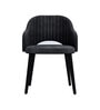 Forest Chic Suede Dining Chair In Dark Grey Colour