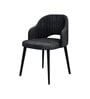 Forest Chic Suede Dining Chair In Dark Grey Colour