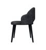 Forest Chic Suede Dining Chair In Dark Grey Colour