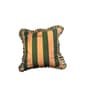 Green  Striped Striped Cotton Ruffle 18x18 inches Cushion Cover