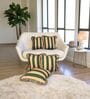 Green Striped Striped Cotton Ruffle 18x18 inches Cushion Covers Set of 5