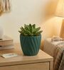 Green Ceramic 4-Inch Flower Pot