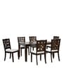 Forester Solid Wood 6 Seater Dining Set in Dark Walnut Finish